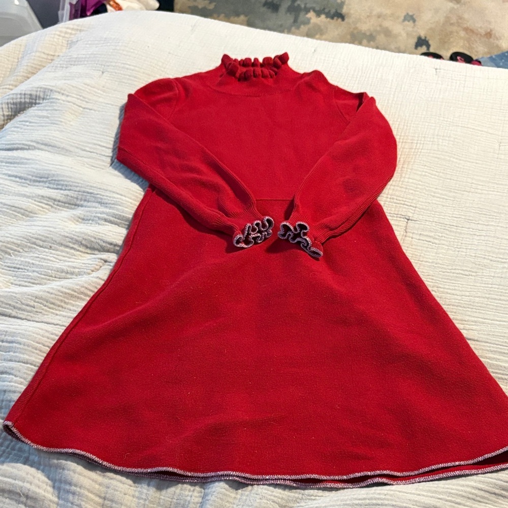 Crewcuts Vibrant Red Knit Kids Dress